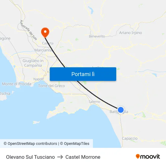 Olevano Sul Tusciano to Castel Morrone map