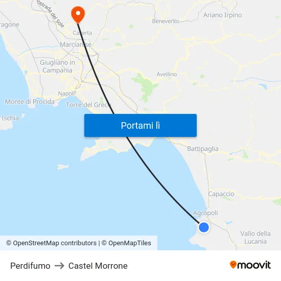 Perdifumo to Castel Morrone map