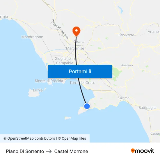 Piano Di Sorrento to Castel Morrone map