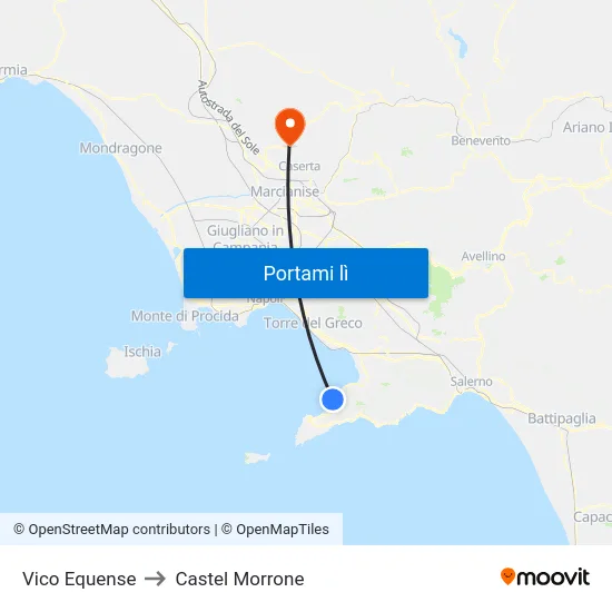 Vico Equense to Castel Morrone map