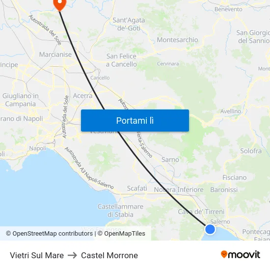 Vietri Sul Mare to Castel Morrone map