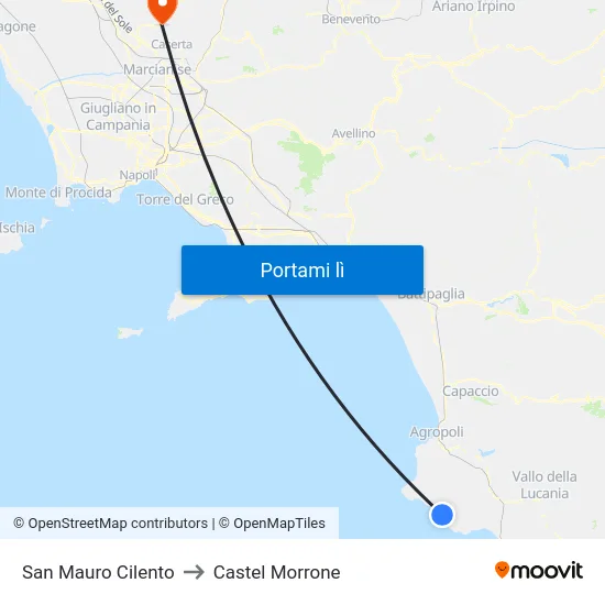 San Mauro Cilento to Castel Morrone map