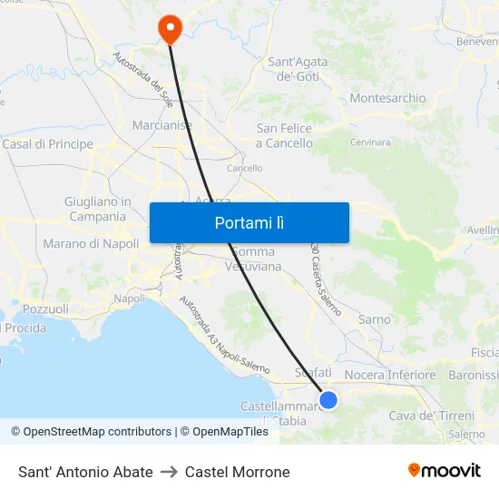 Sant' Antonio Abate to Castel Morrone map