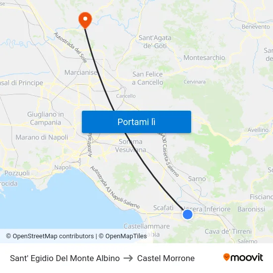 Sant' Egidio Del Monte Albino to Castel Morrone map