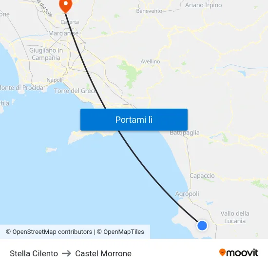 Stella Cilento to Castel Morrone map