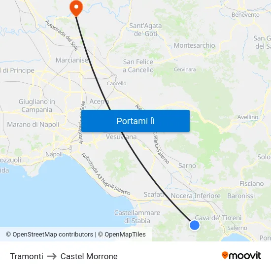 Tramonti to Castel Morrone map