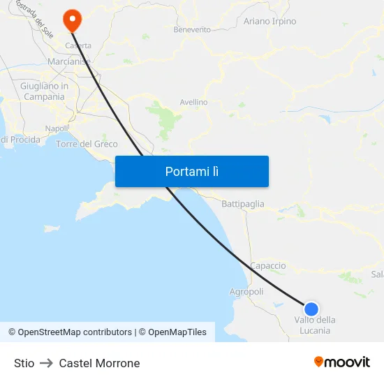 Stio to Castel Morrone map