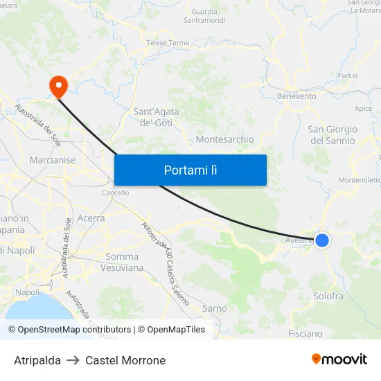 Atripalda to Castel Morrone map