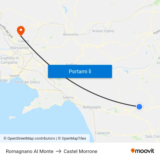 Romagnano Al Monte to Castel Morrone map