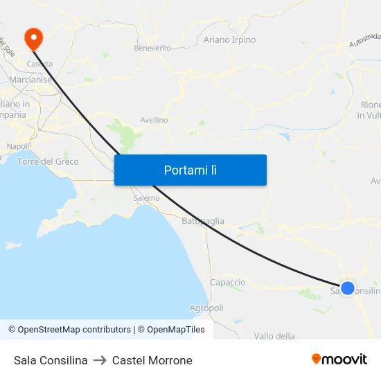 Sala Consilina to Castel Morrone map