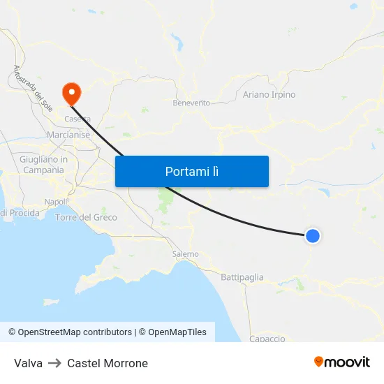 Valva to Castel Morrone map