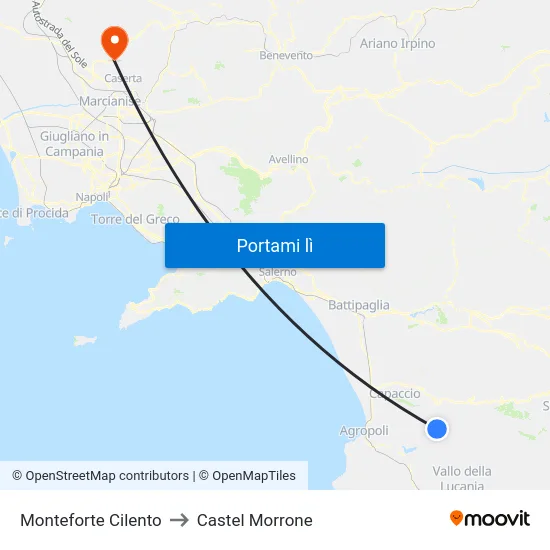 Monteforte Cilento to Castel Morrone map