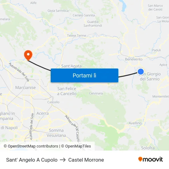 Sant' Angelo A Cupolo to Castel Morrone map