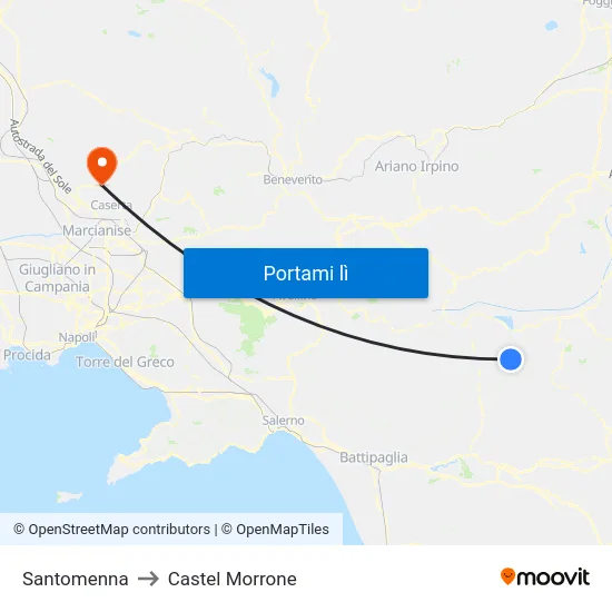 Santomenna to Castel Morrone map