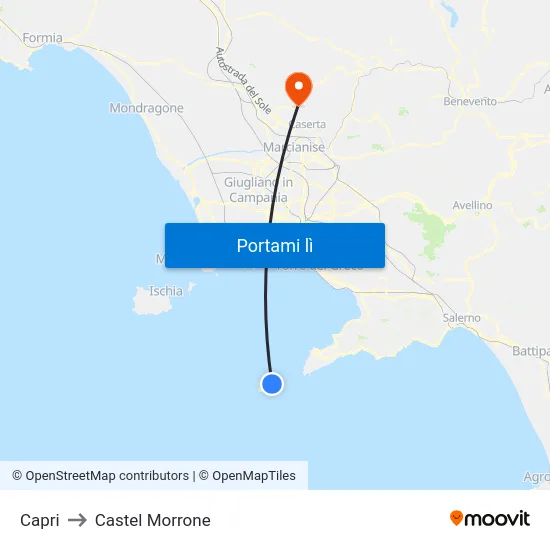 Capri to Castel Morrone map