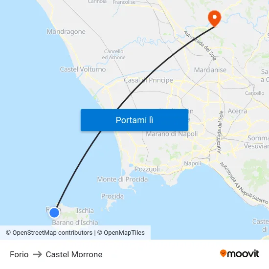 Forio to Castel Morrone map