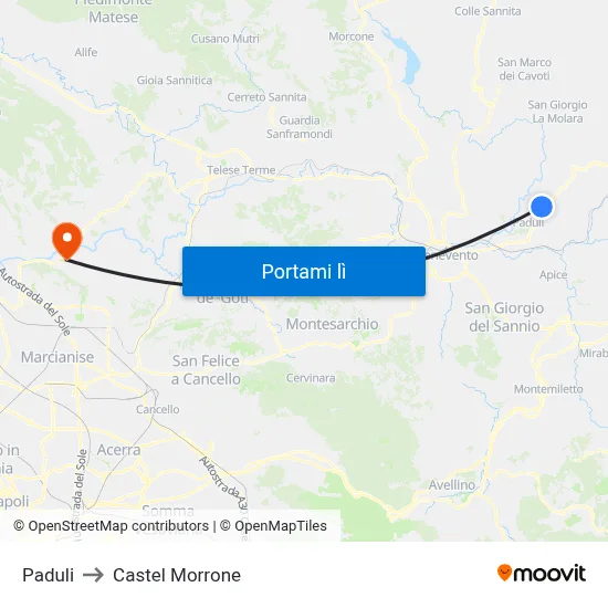 Paduli to Castel Morrone map