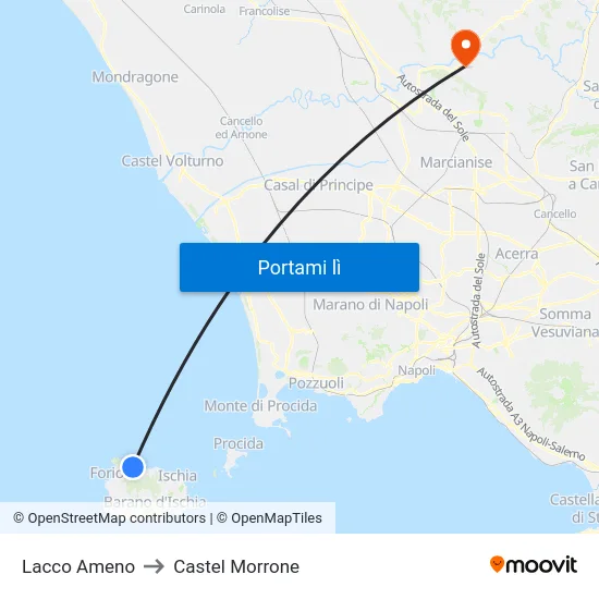 Lacco Ameno to Castel Morrone map