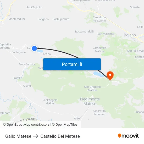 Gallo Matese to Castello Del Matese map