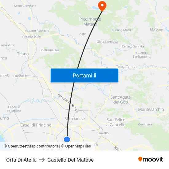 Orta Di Atella to Castello Del Matese map