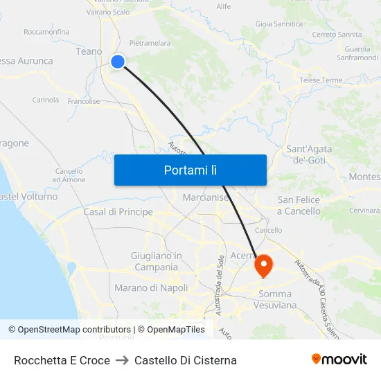 Rocchetta E Croce to Castello Di Cisterna map