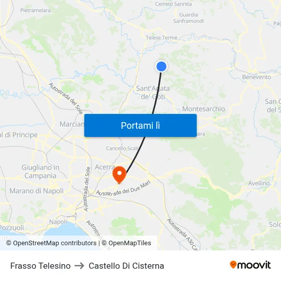 Frasso Telesino to Castello Di Cisterna map
