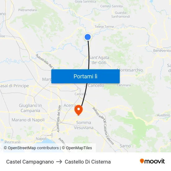 Castel Campagnano to Castello Di Cisterna map