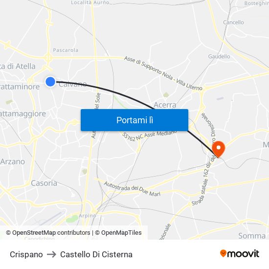 Crispano to Castello Di Cisterna map