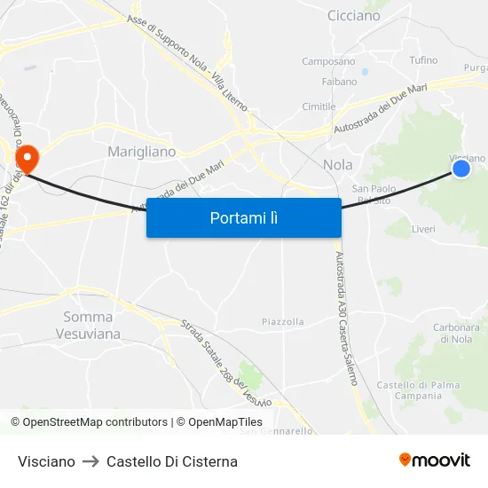 Visciano to Castello Di Cisterna map