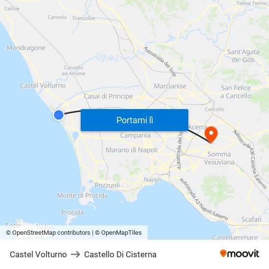 Castel Volturno to Castello Di Cisterna map