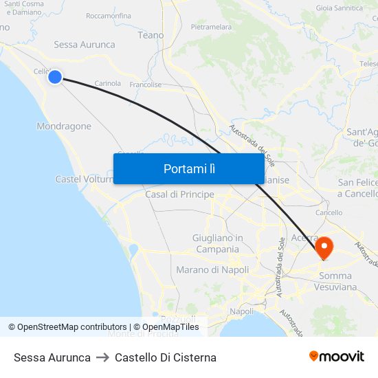 Sessa Aurunca to Castello Di Cisterna map