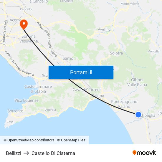 Bellizzi to Castello Di Cisterna map