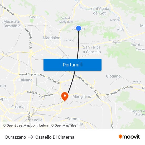Durazzano to Castello Di Cisterna map
