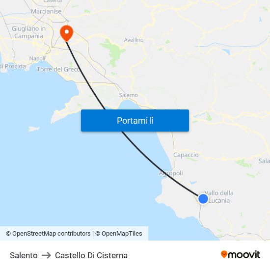 Salento to Castello Di Cisterna map