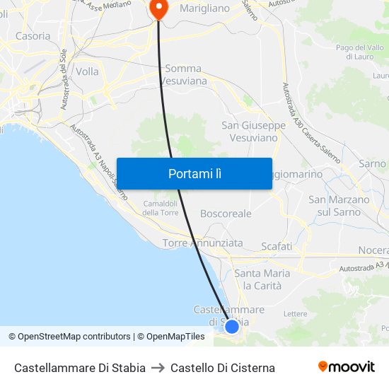 Castellammare Di Stabia to Castello Di Cisterna map