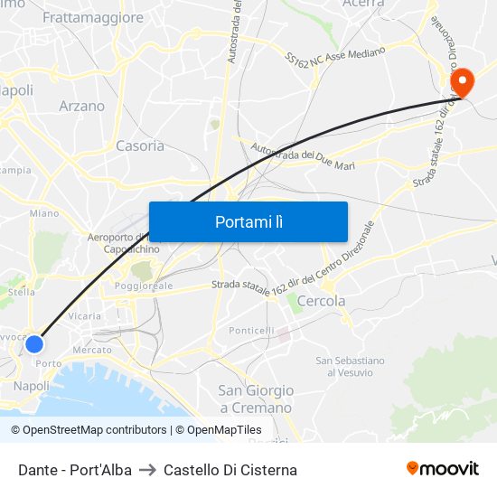 Dante - Port'Alba to Castello Di Cisterna map