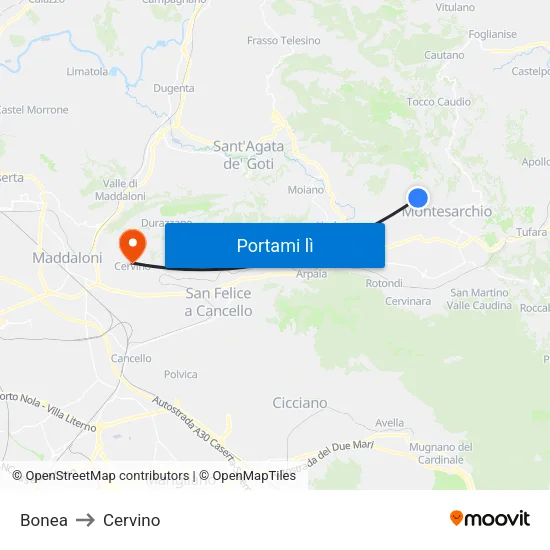 Bonea to Cervino map