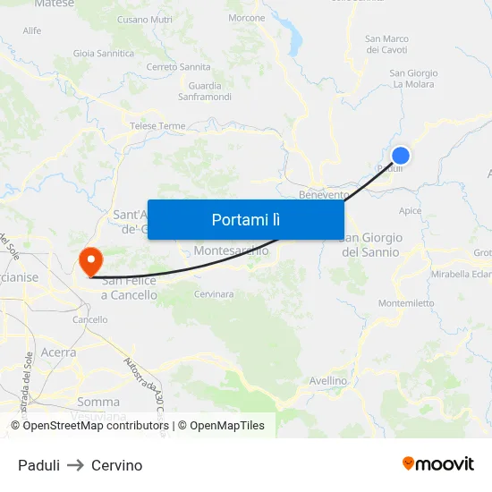 Paduli to Cervino map