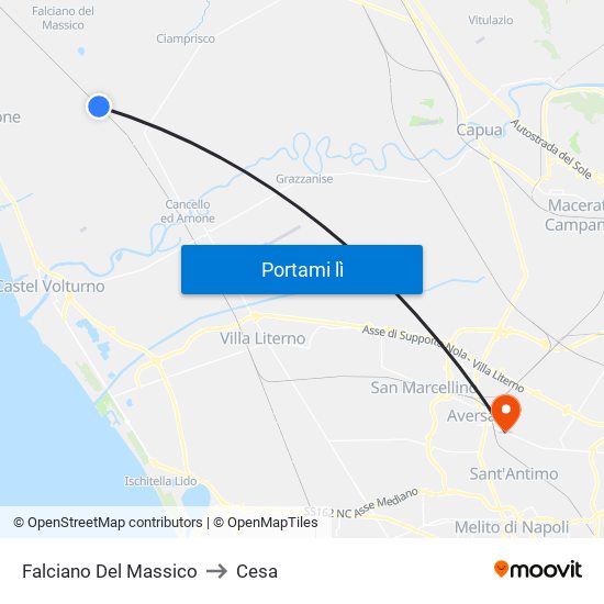 Falciano Del Massico to Cesa map