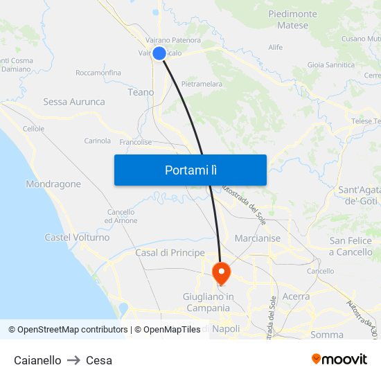 Caianello to Cesa map