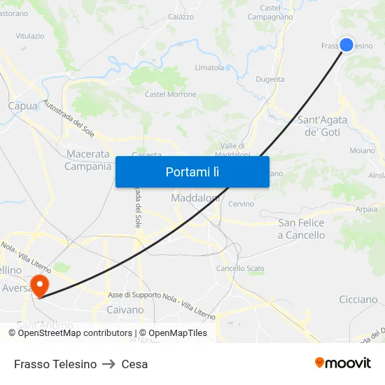 Frasso Telesino to Cesa map