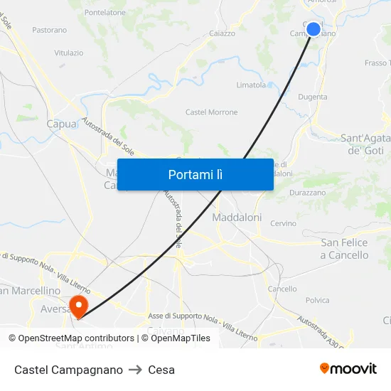 Castel Campagnano to Cesa map