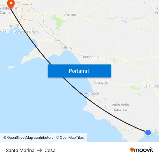 Santa Marina to Cesa map