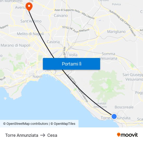 Torre Annunziata to Cesa map