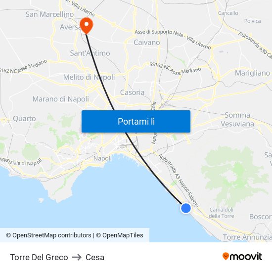 Torre Del Greco to Cesa map