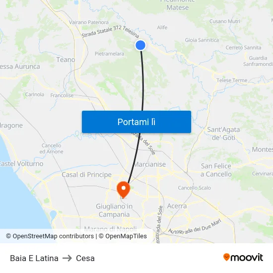 Baia E Latina to Cesa map