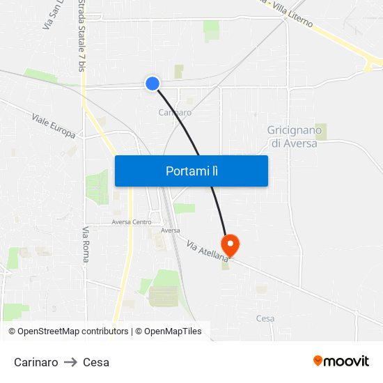 Carinaro to Cesa map