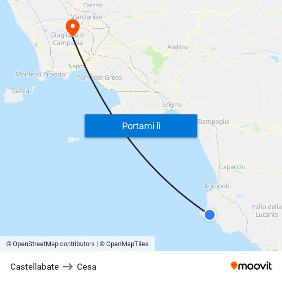 Castellabate to Cesa map