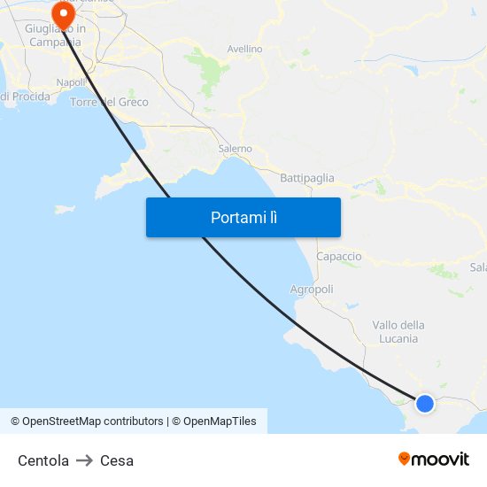 Centola to Cesa map