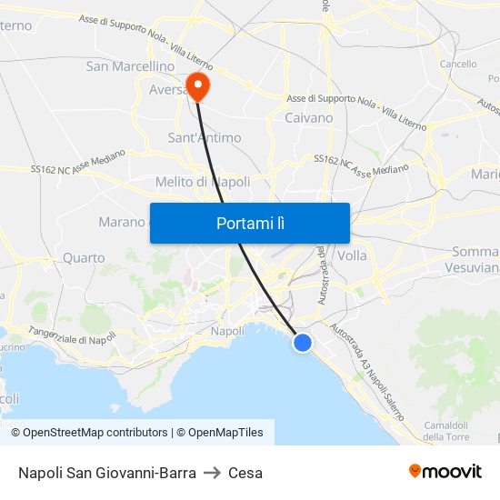 Napoli San Giovanni-Barra to Cesa map